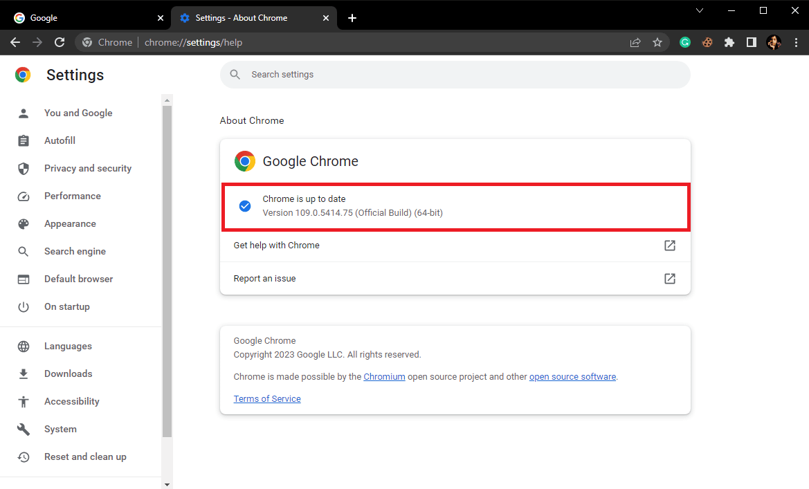 سيبدأ Chrome في البحث عن تحديثات جديدة