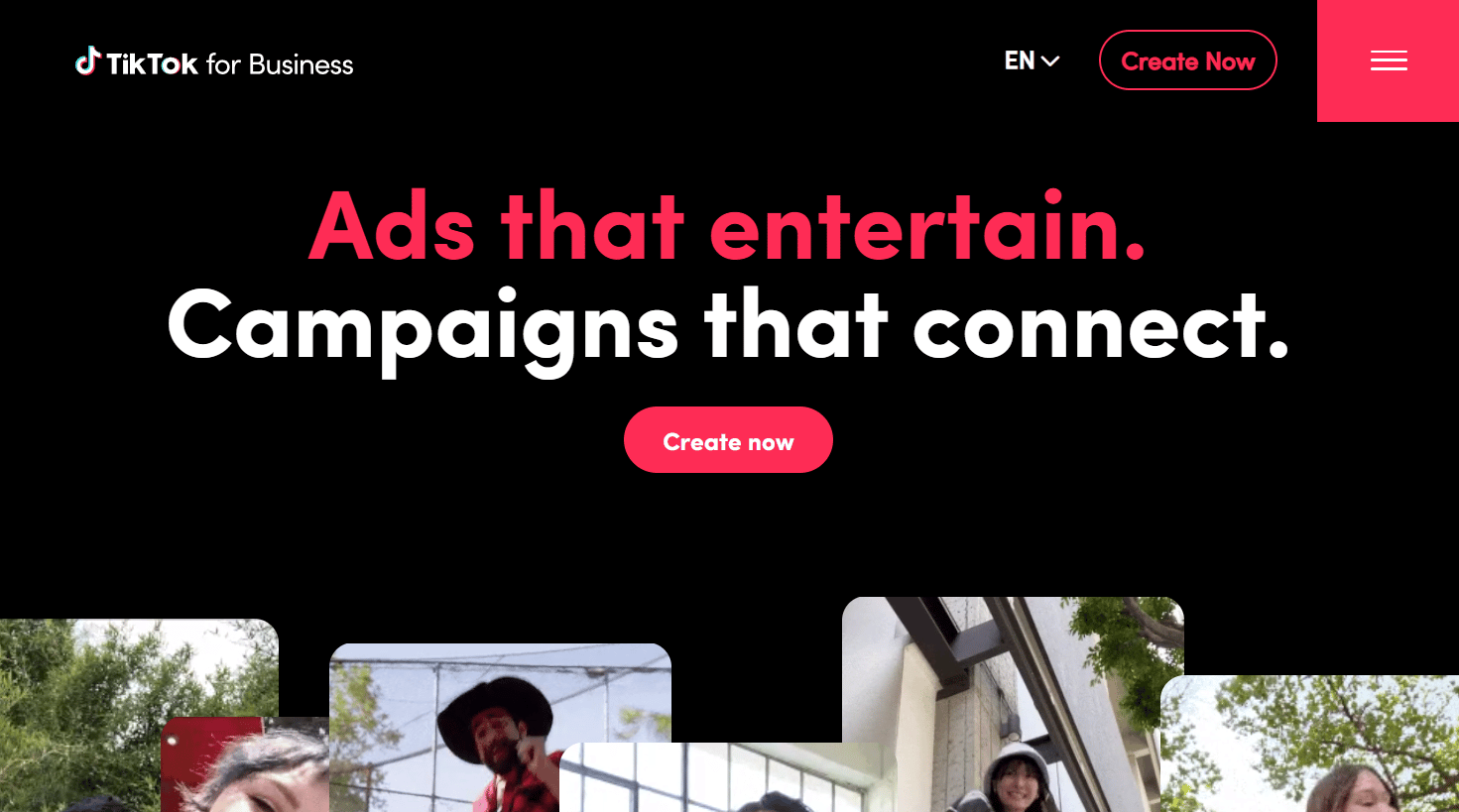 TikTok Ads ビジネスページ