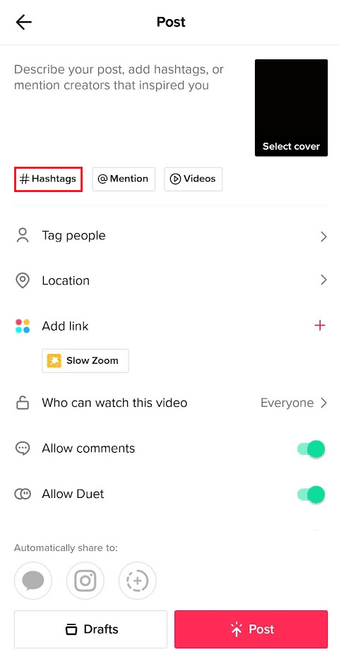ハッシュタグを追加します。無料でTikTokでフォロワーを獲得する方法：トップ23のヒント