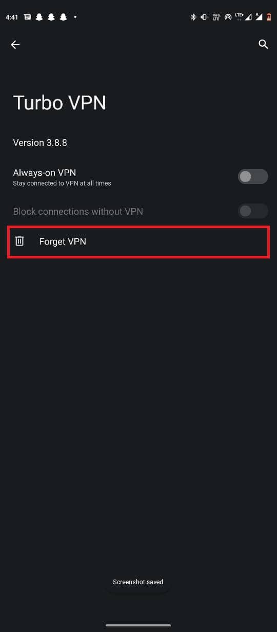 stuknij Zapomnij VPN