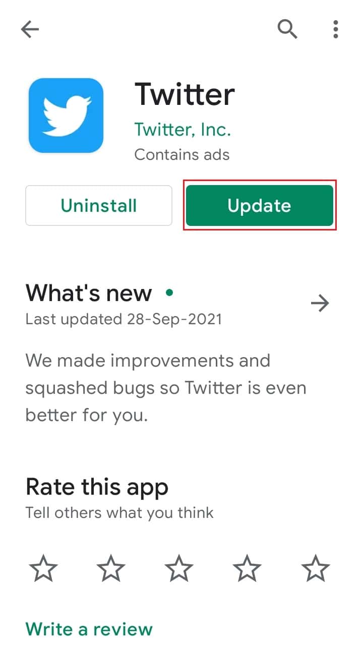 zaktualizuj aplikację Twitter na Androida