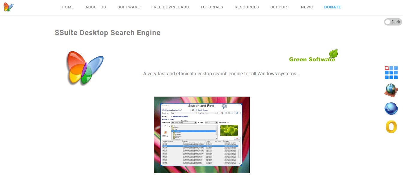 صفحة ويب SSuit Desktop Search