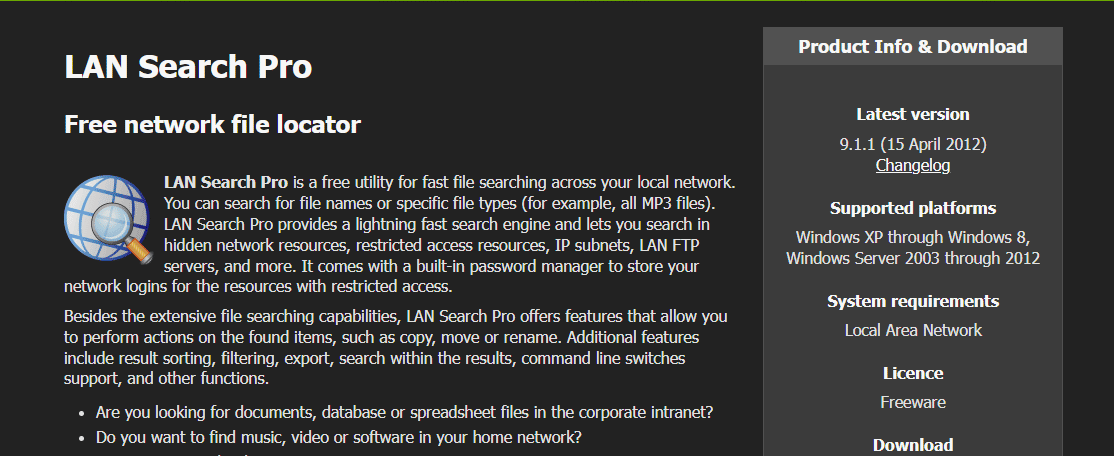 صفحة ويب LAN Search Pro. أفضل 22 أداة بحث مجانية لنظام التشغيل Windows 10