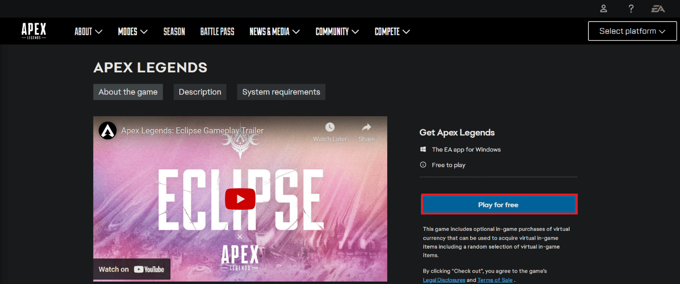 Haz clic en Jugar gratis