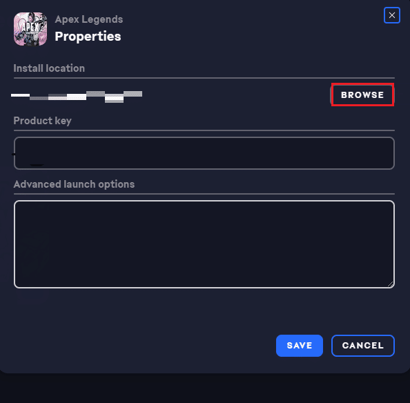 apex legends propiedades ea aplicación