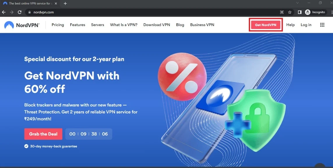 单击获取 NordVPN 按钮。 |如何修复 TikTok 错误 2433