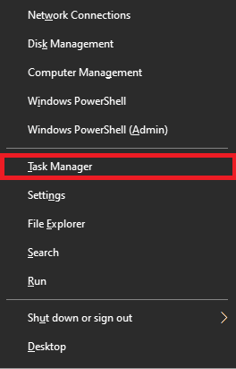 naciśnij klawisz Windows + X i kliknij Menedżer zadań