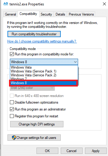Z rozwijanych opcji wybierz Windows 8