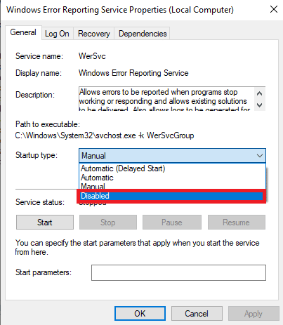 wybierz Wyłączone | Dlaczego system Windows minimalizuje programy