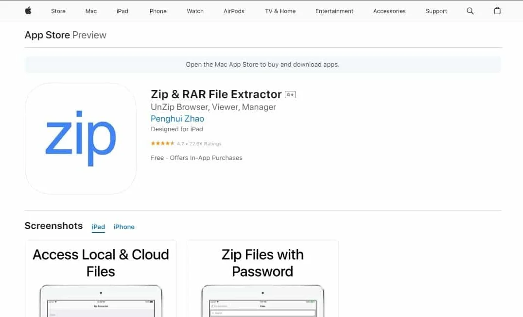 Zip & RAR ファイル エクストラクタ アプリ ストア