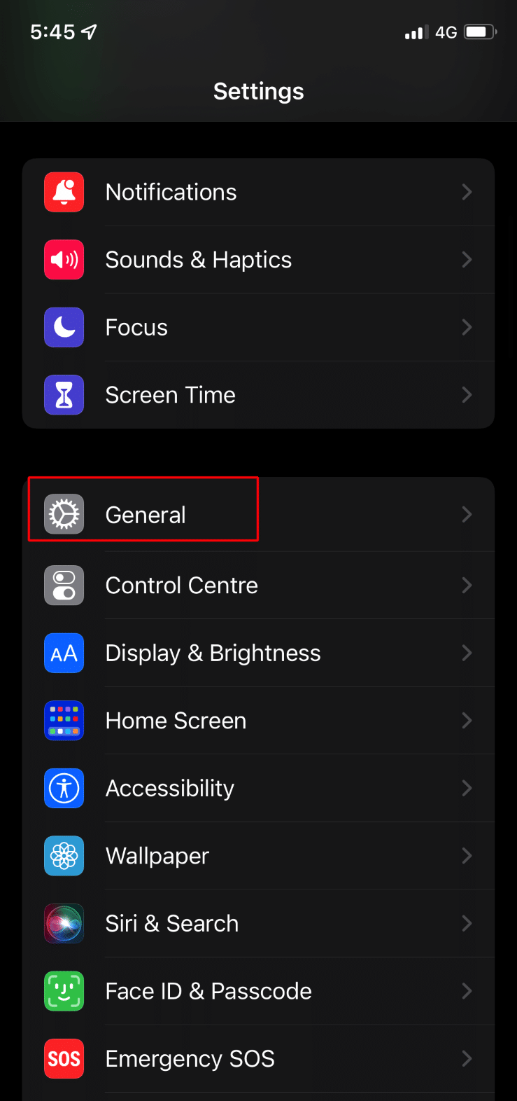 單擊常規。修復 Apple 地圖不起作用的 13 種方法