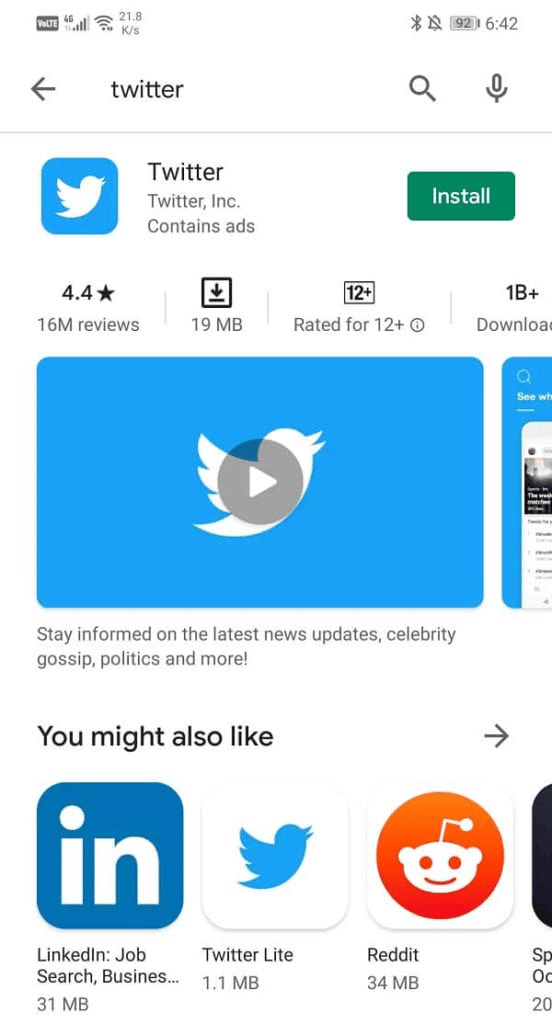 Cliquez sur Installer. Corriger l'erreur Ce média n'est pas disponible sur Twitter