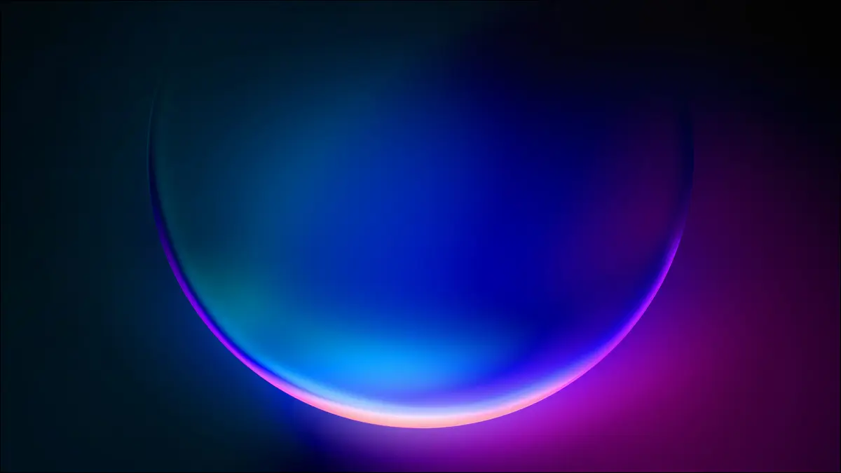 L'arrière-plan du bureau "Glow" inclus dans Windows 11.
