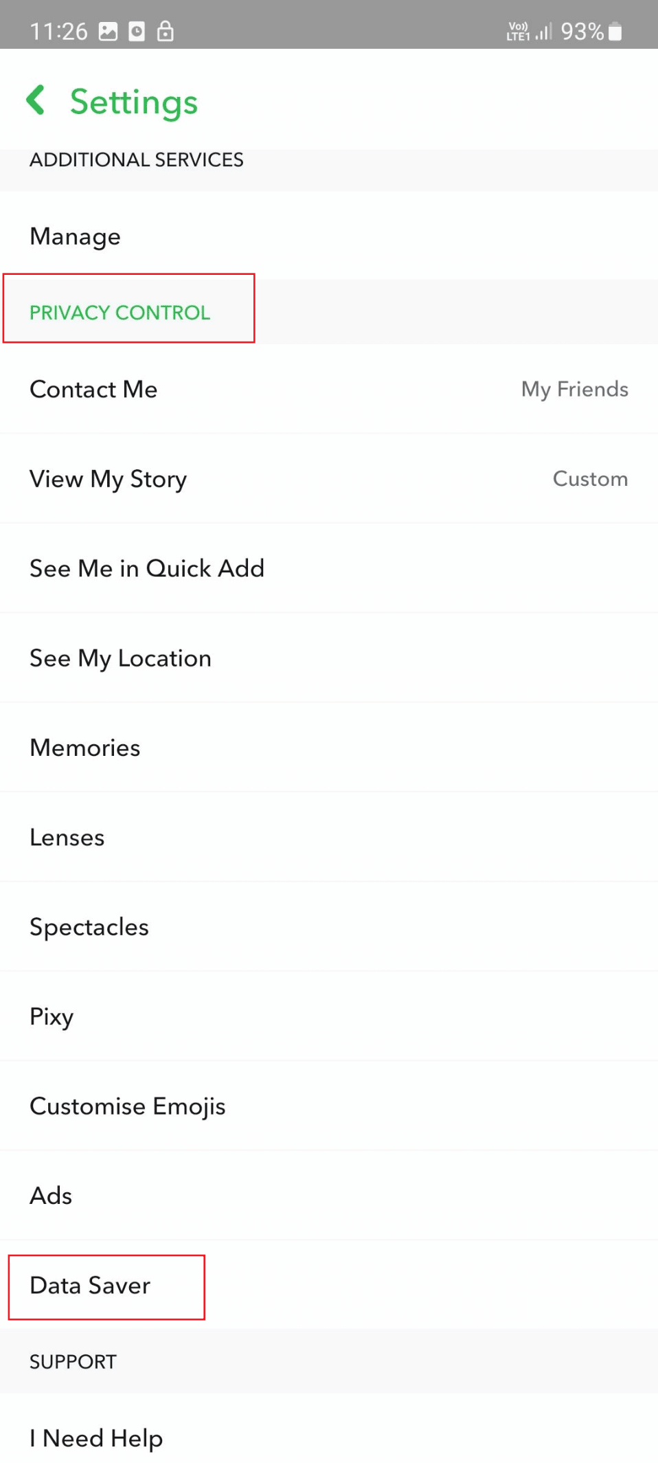アプリのデータセーバー。 Snapchatフィルターが機能しない問題を修正