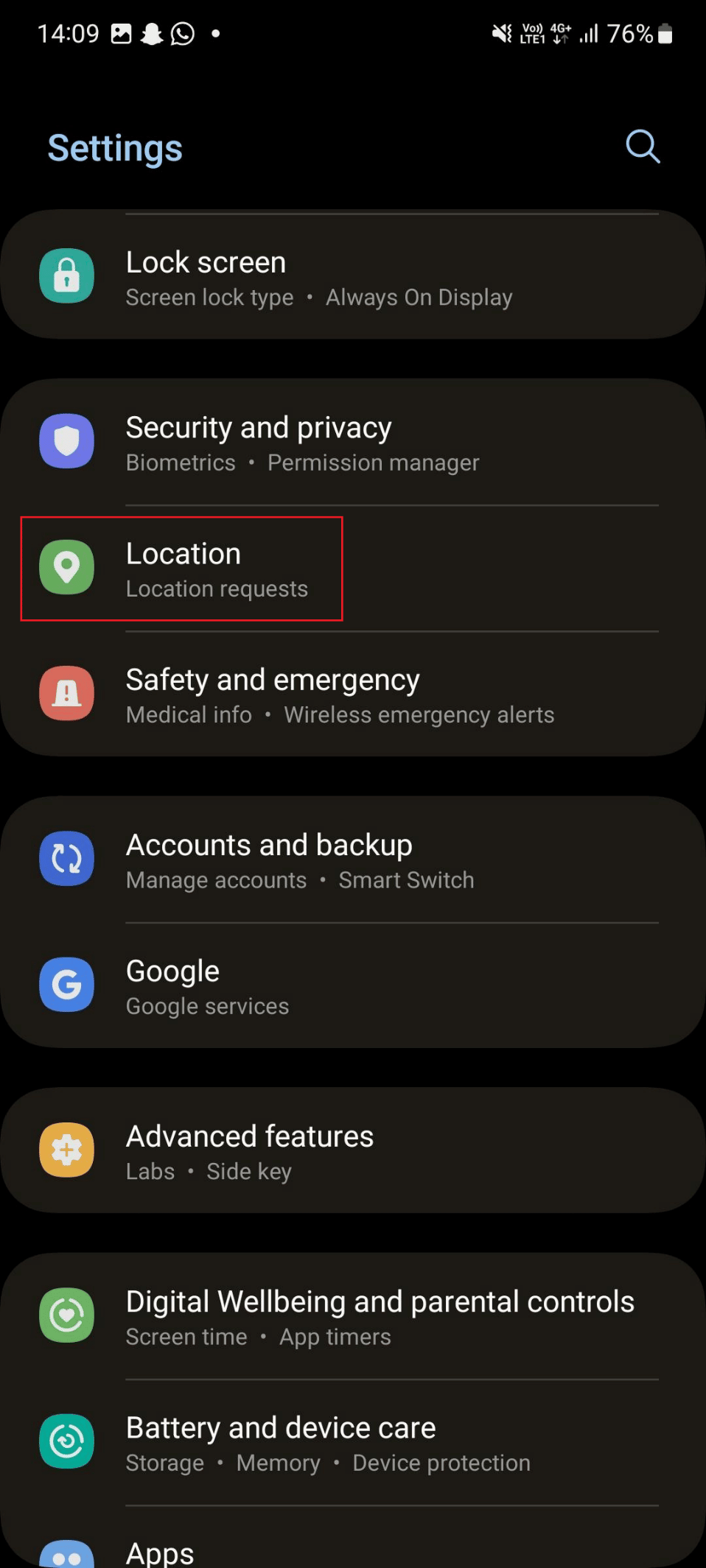 ロケーション設定。 Snapchat フィルターが機能しない問題を修正する 10 の方法