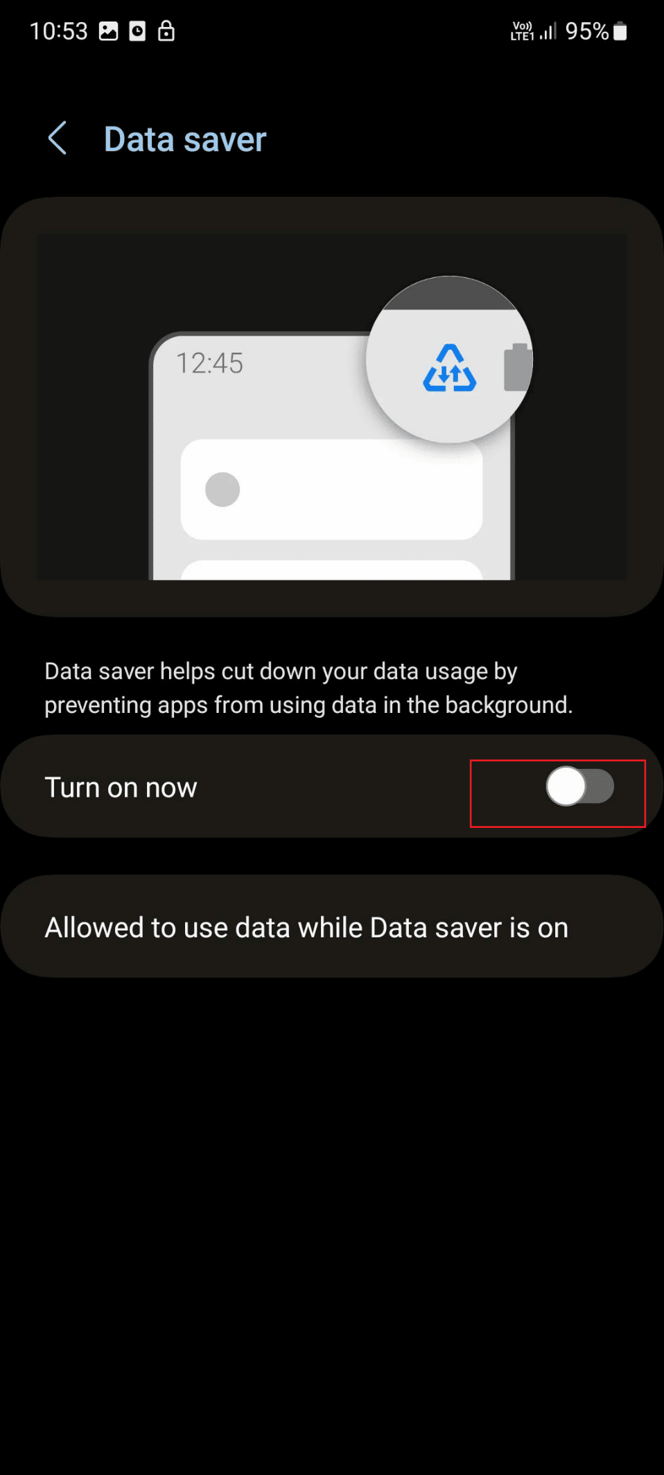 データセーバーをオフにします。 Snapchatフィルターが機能しない問題を修正