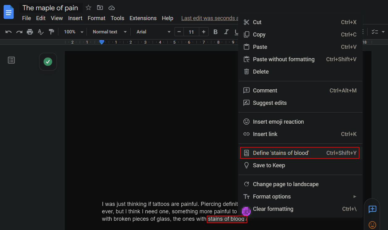 Controlla le definizioni e trova i sinonimi | Suggerimenti e trucchi per Google Documenti
