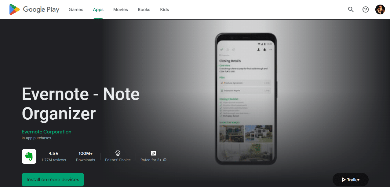 Evernote. Las 23 mejores aplicaciones de notas para Android