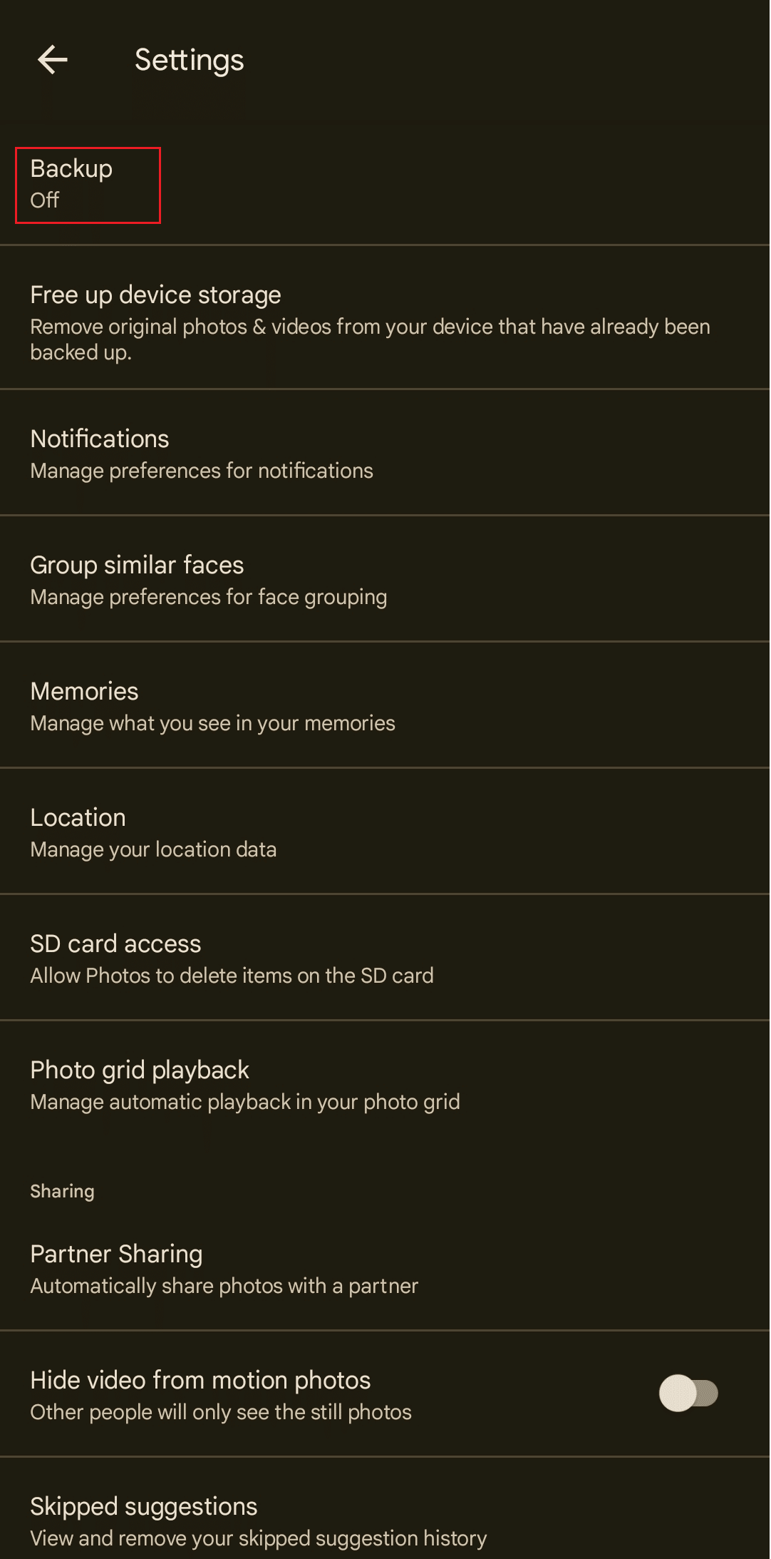 Sauvegarde et bascule pour l'activer | Correction des photos WhatsApp qui ne sont pas sauvegardées sur Google Photos sur Android