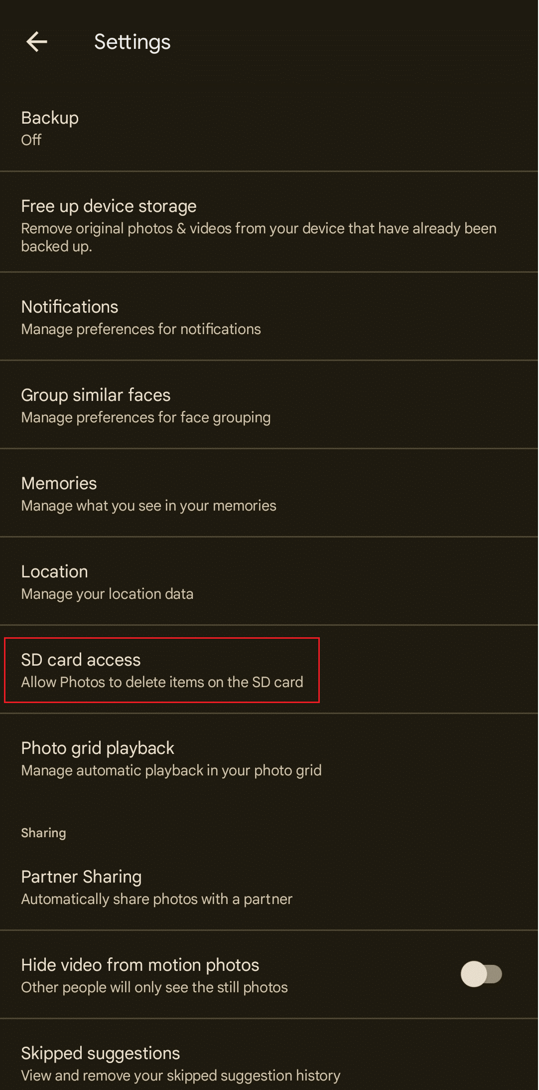 Accès carte SD | Correction des photos WhatsApp qui ne sont pas sauvegardées sur Google Photos sur Android