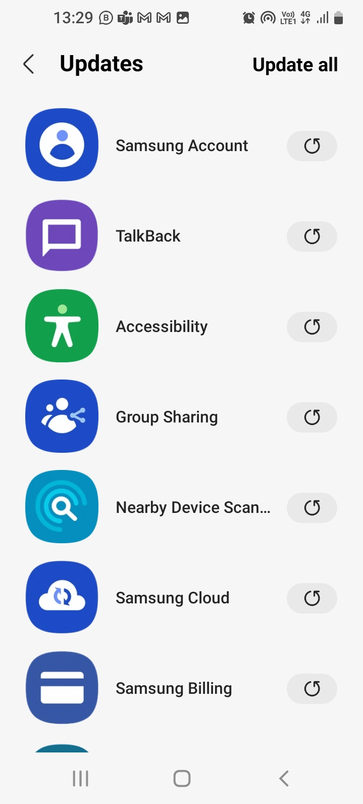 แตะที่ไอคอนอัปเดตถัดจากแอพกล้อง วิธีแก้ไขรูปภาพพร่ามัวบน Android