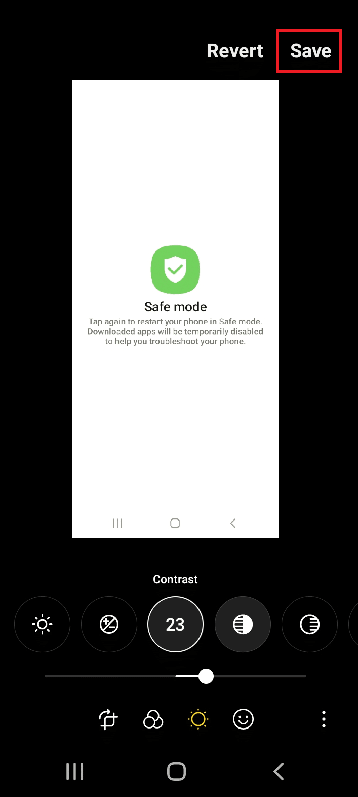 แตะที่ตัวเลือกบันทึก วิธีแก้ไขรูปภาพพร่ามัวบน Android