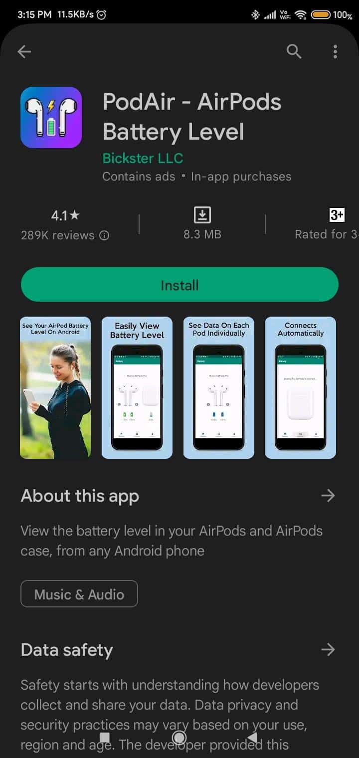 PodAir - Tingkat Baterai AirPods Google Play Store