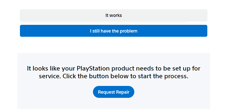 Wählen Sie Reparatur anfordern. Beheben Sie, dass der PS5-Controller auf dem PC nicht funktioniert