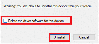 Aktivieren Sie das Kontrollkästchen neben Treibersoftware für dieses Gerät löschen und klicken Sie auf Deinstallieren. Beheben Sie, dass der PS5-Controller auf dem PC nicht funktioniert