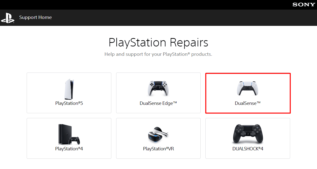 Wählen Sie DualSense unter Reparaturen. Beheben Sie, dass der PS5-Controller auf dem PC nicht funktioniert