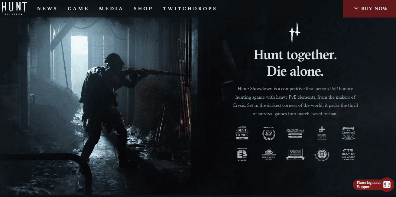 HUNT: Showdown-Webseite