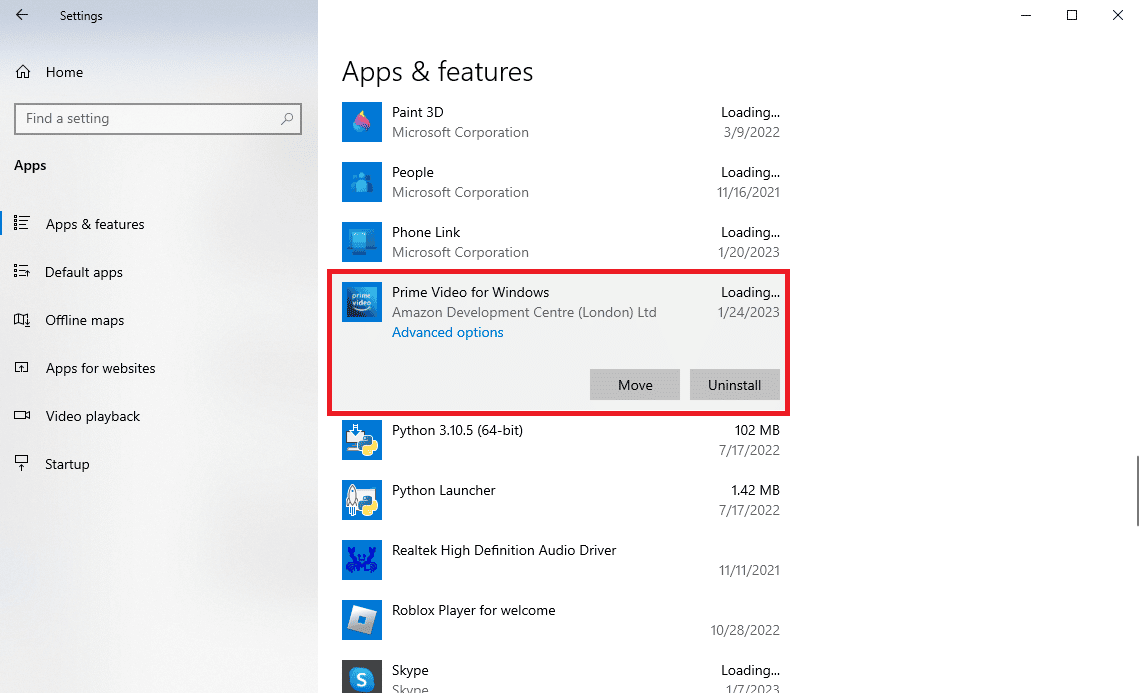 Windows için Prime Video'yu bulun ve seçin
