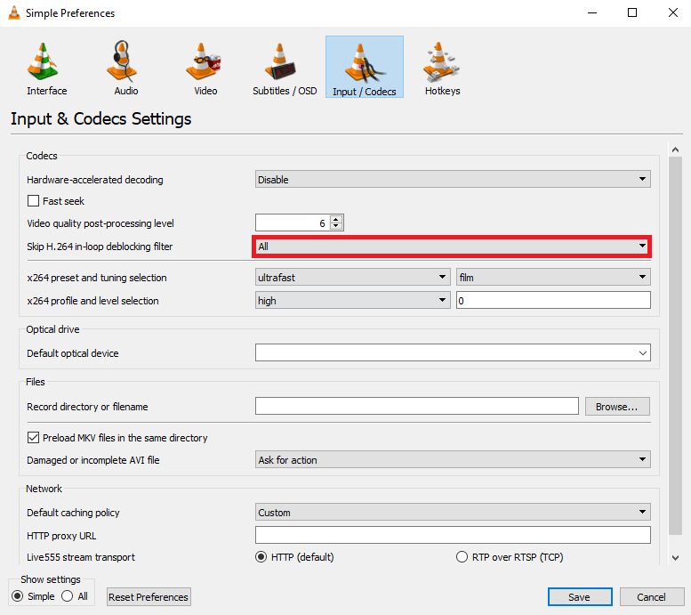เลือกทั้งหมด. วิธีแก้ไข Video Lag ใน VLC Media Player บน Windows