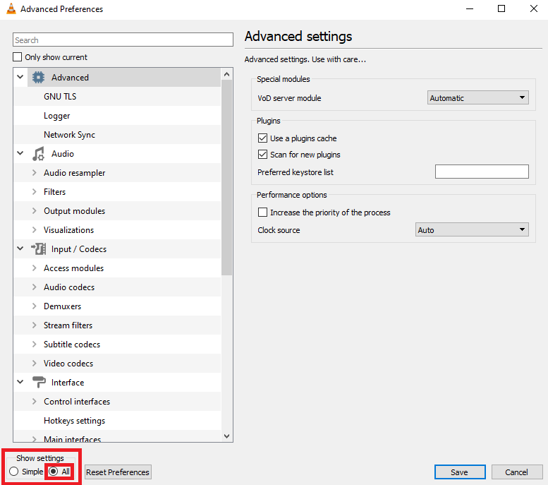 ค้นหาการตั้งค่าการแสดง วิธีแก้ไข Video Lag ใน VLC Media Player บน Windows