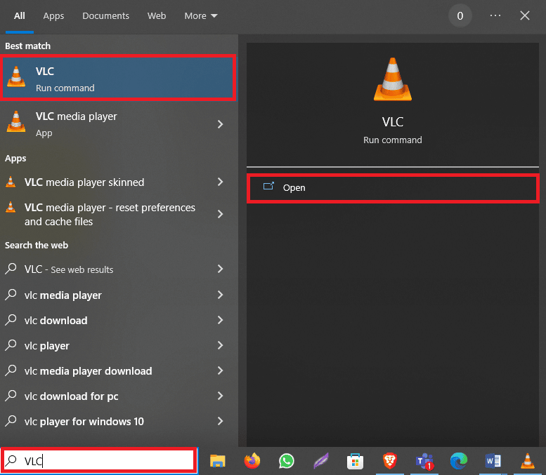 เปิด VLC จากเมนูเริ่ม