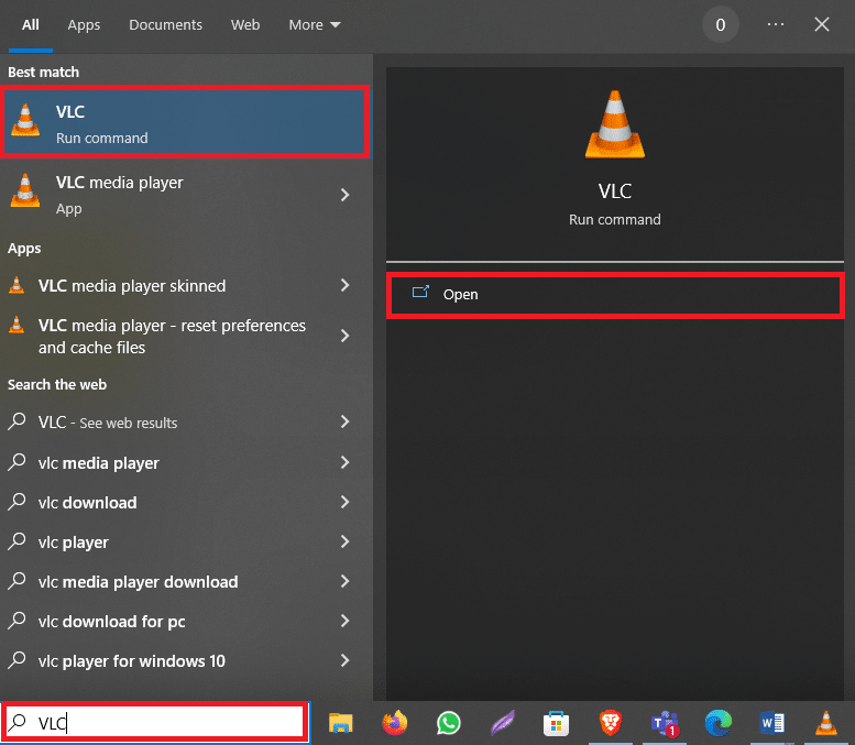 เปิด VLC จากเมนูเริ่ม
