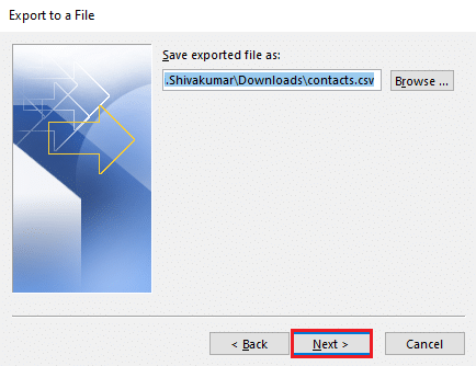 Wählen Sie den Zielort auf Ihrem PC aus