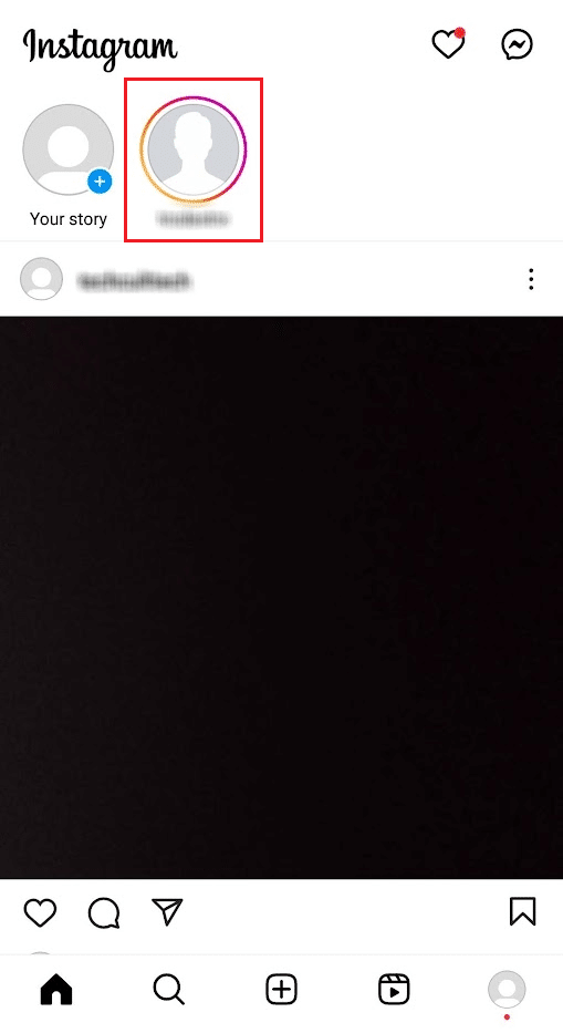 Deschideți povestea IG dorită din fila de feed din aplicația IG