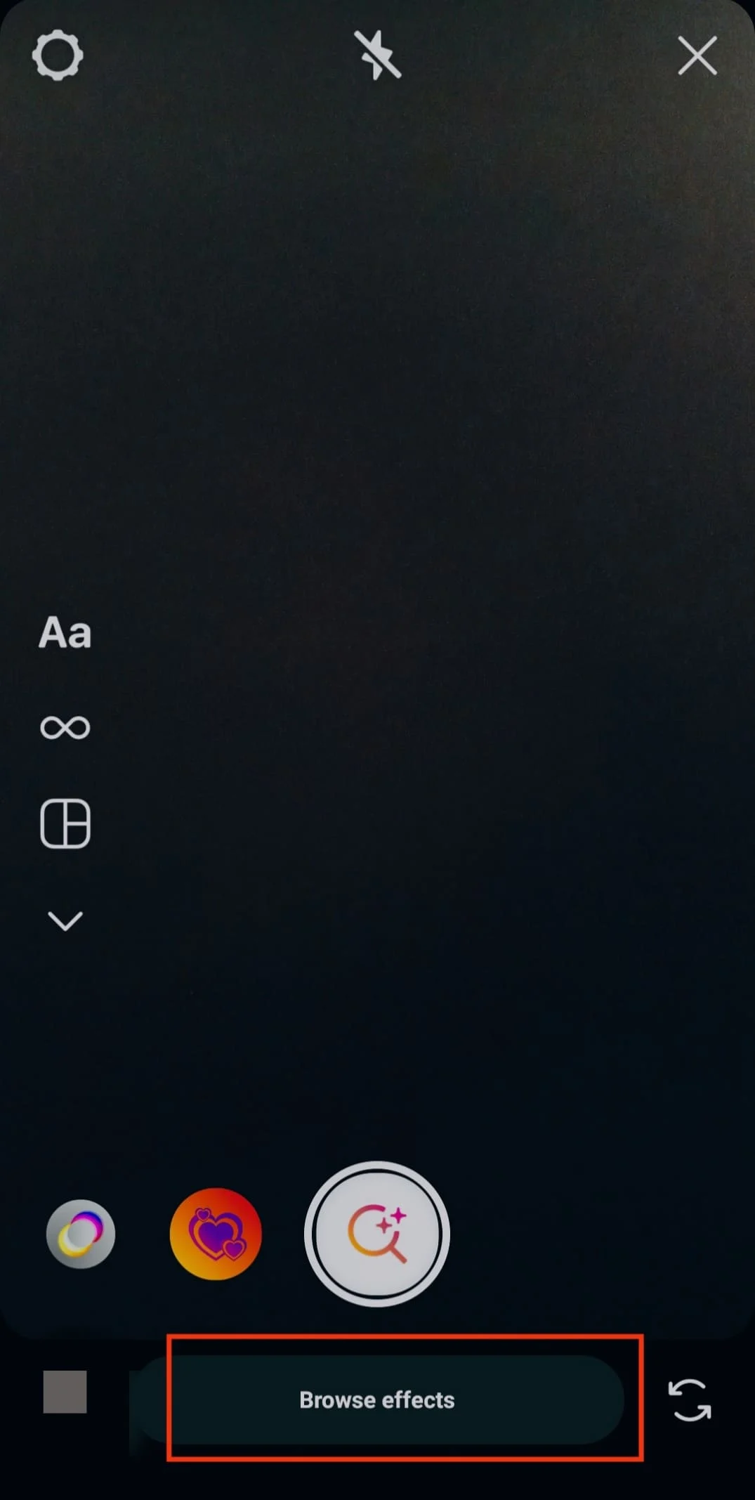 Glisați spre stânga și apăsați pe Browse effects