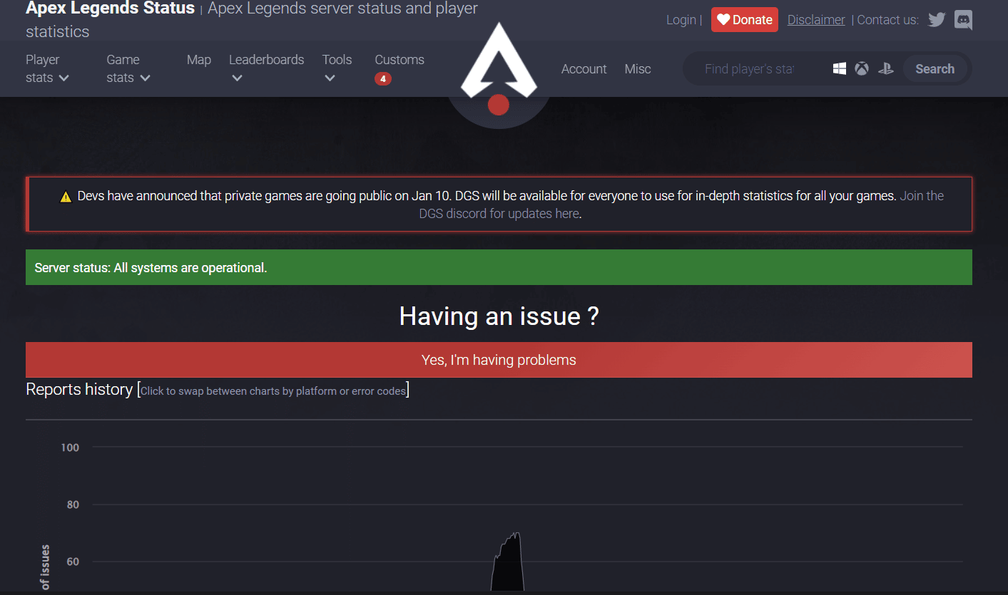 attendre la disponibilité du serveur apex legends