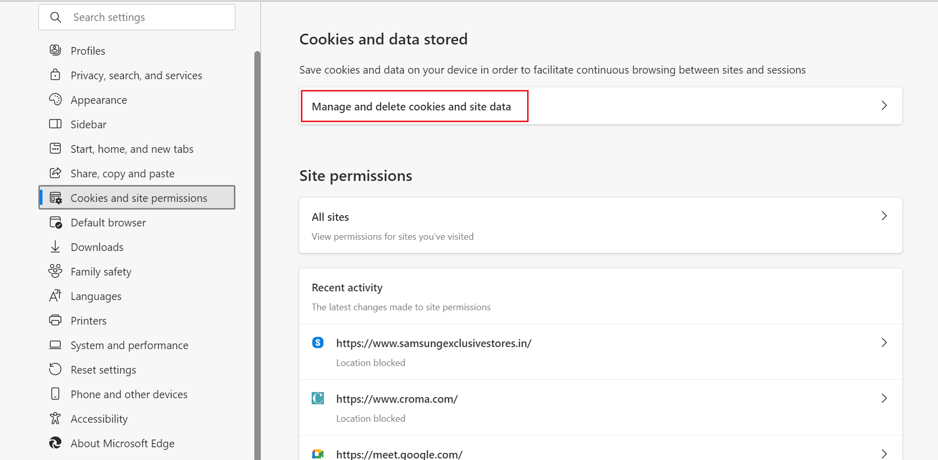 クッキーとサイト データの管理と削除 | Microsoft Edge でキャッシュと Cookie をクリアする方法