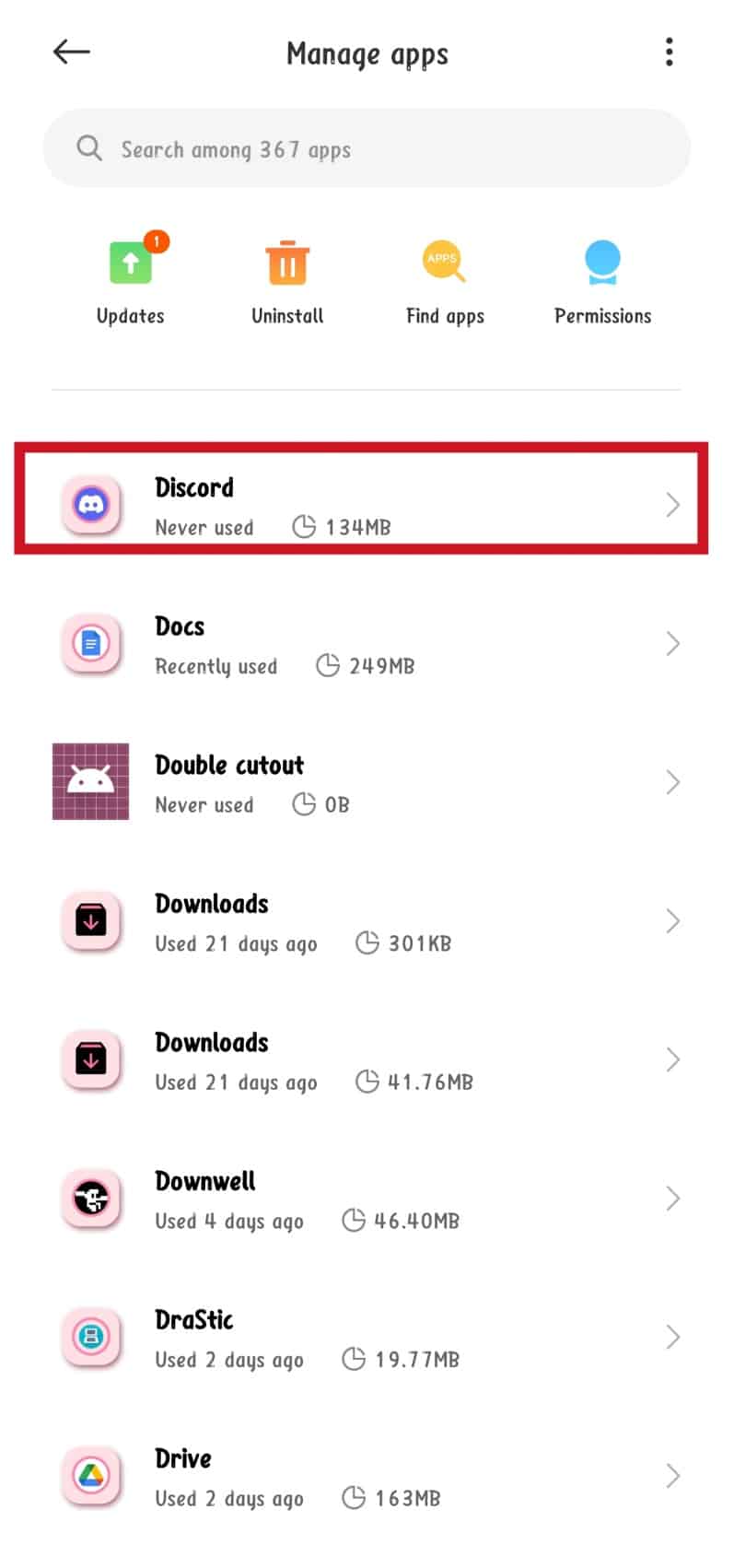 Ketuk aplikasi Discord
