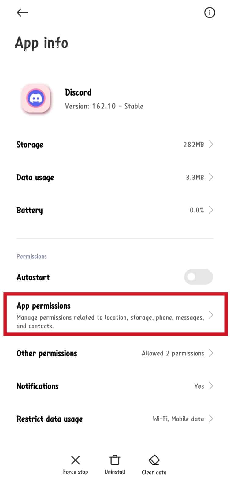 Ketuk izin Aplikasi