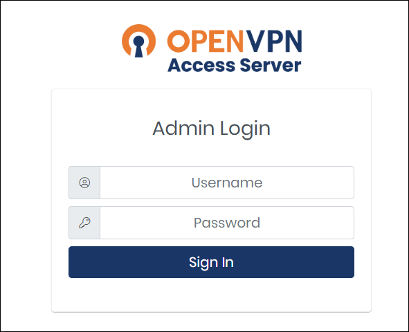 OpenVPN 관리자 로그인