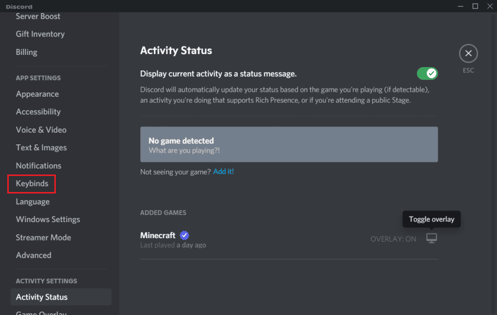 setare discord keybins