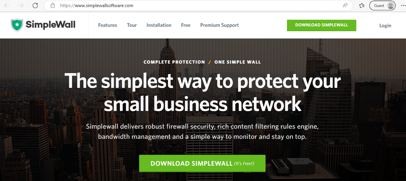 หน้าเว็บ Simplewall