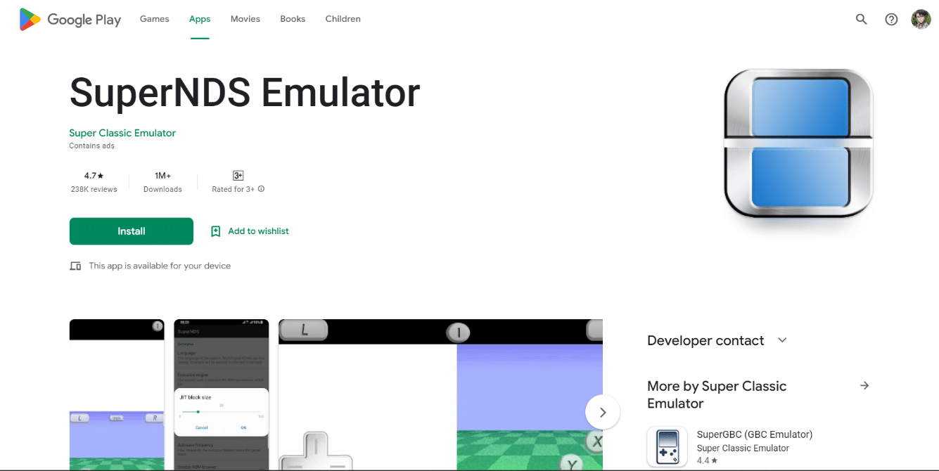 SuperNDS no Google Play. 12 melhores emuladores de NDS para Android