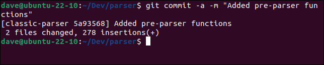 stash から取得した変更をコミットする