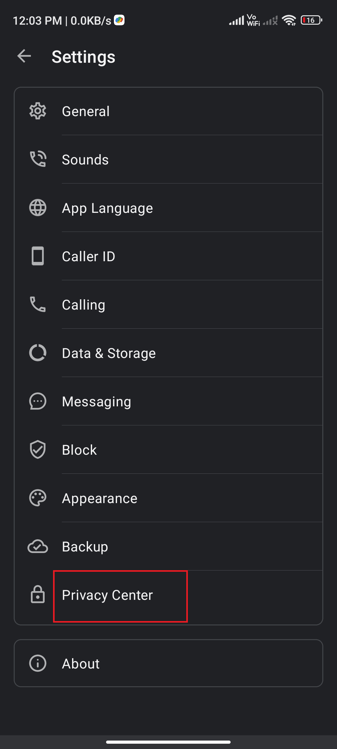 Centro de privacidad en Truecaller