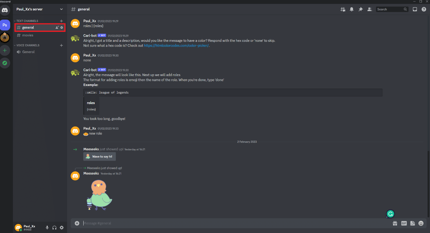 Klicken Sie auf einen Kanal unter dem Server. So entfernen Sie jemanden aus der Discord-Gruppe